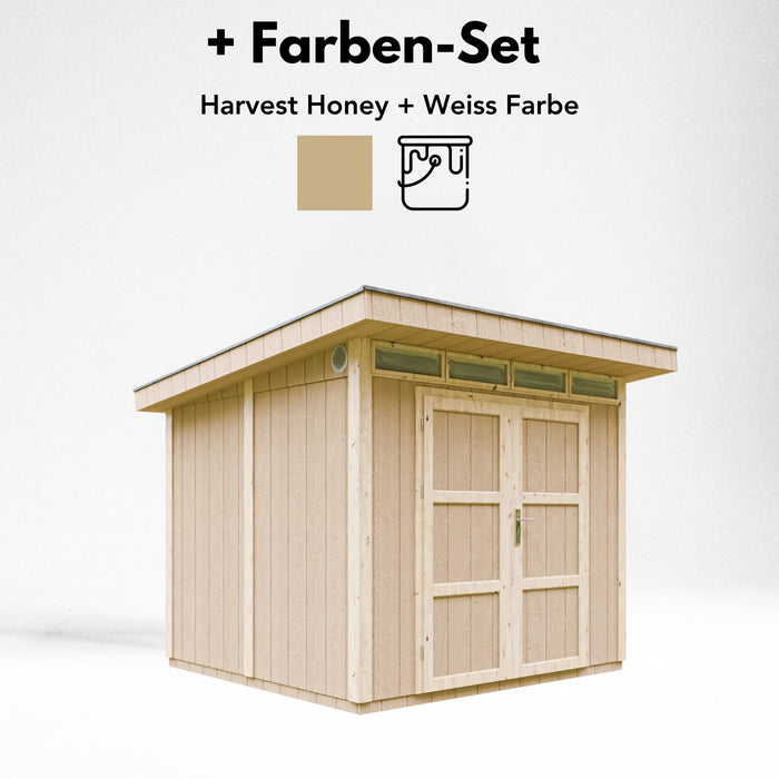 Casetta da Giardino di QUALIT? PREMIUM 5,9m?²-L279xW293cm - TIMBELA M903A-HARVEST HONEY