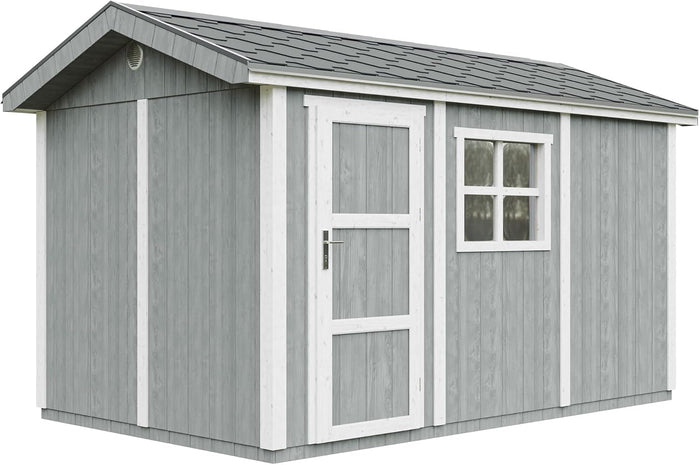 Casetta da giardino di qualit? premium 8,68 m² - H252x250x412 cm - Timbela M914-CAVERN STEEL