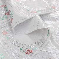 Tovaglia Plastificata 137x50 cm Ricamata Pizzo 3D Copritavolo Antimacchia Idrorepellente Dis.D