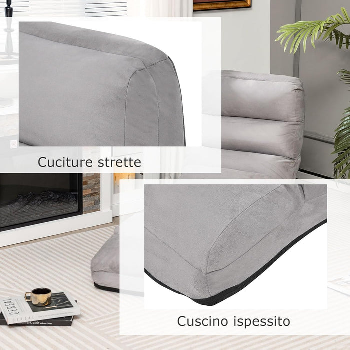 Sedia Pieghevole da Pavimento Portatile, Divano Imbottito, Regolabile in 5 Posizioni, Supporto per la Schiena, Ideale per Rilassarsi Leggere (Grigio)