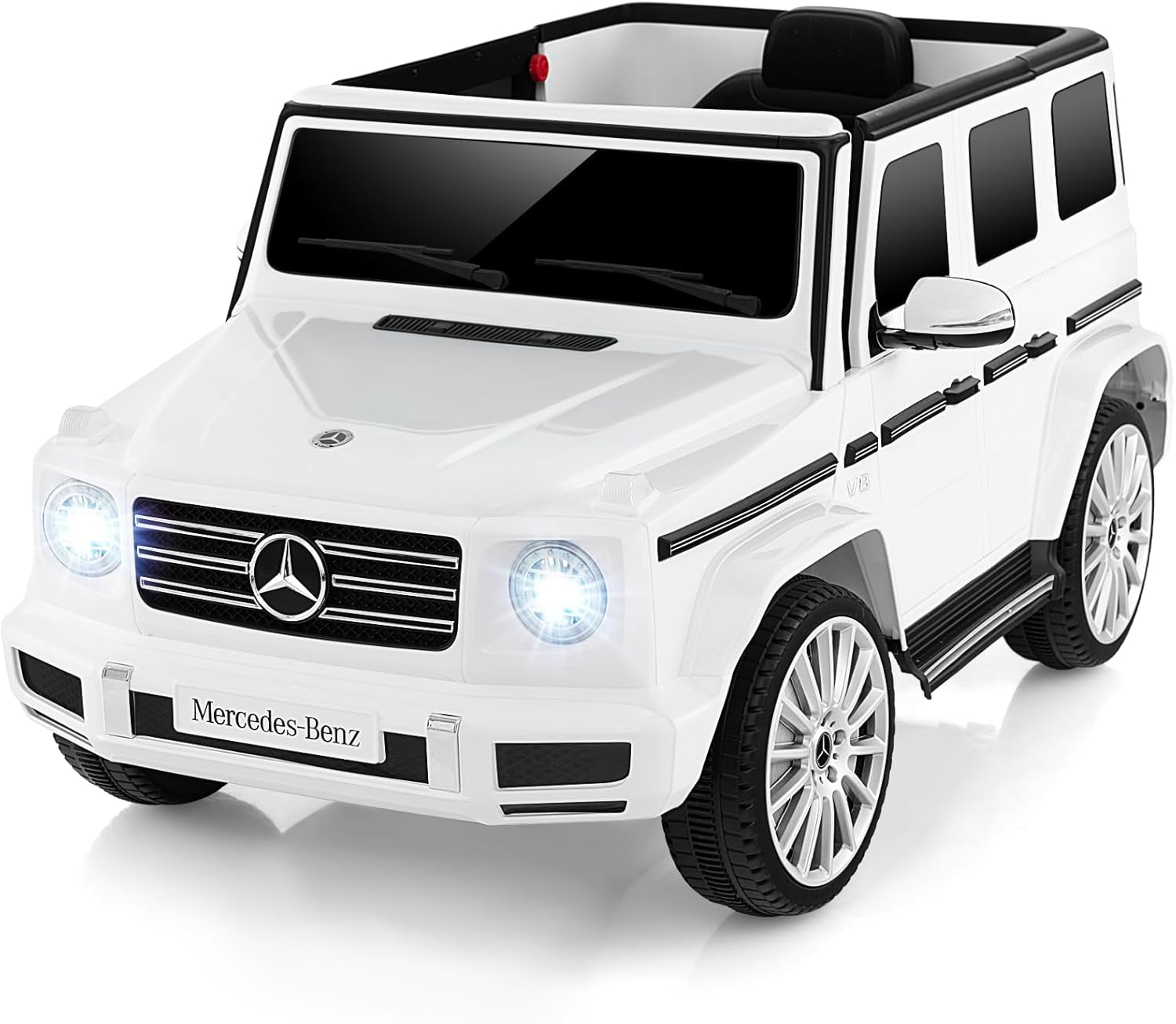 Mercedes-Benz G500 Auto Elettrica per Bambini, 12V Macchina Elettrica con Telecomando 3 Velocità Musica e Luci LED, Funziona Dondolante, Veicolo Elettrico per Bambini 3 Anni+ (Bianco)
