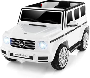 Mercedes-Benz G500 Auto Elettrica per Bambini, 12V Macchina Elettrica con Telecomando 3 Velocità Musica e Luci LED, Funziona Dondolante, Veicolo Elettrico per Bambini 3 Anni+ (Bianco)