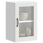 vidaXL Pensile da Cucina con Porta in Vetro Porto Bianco