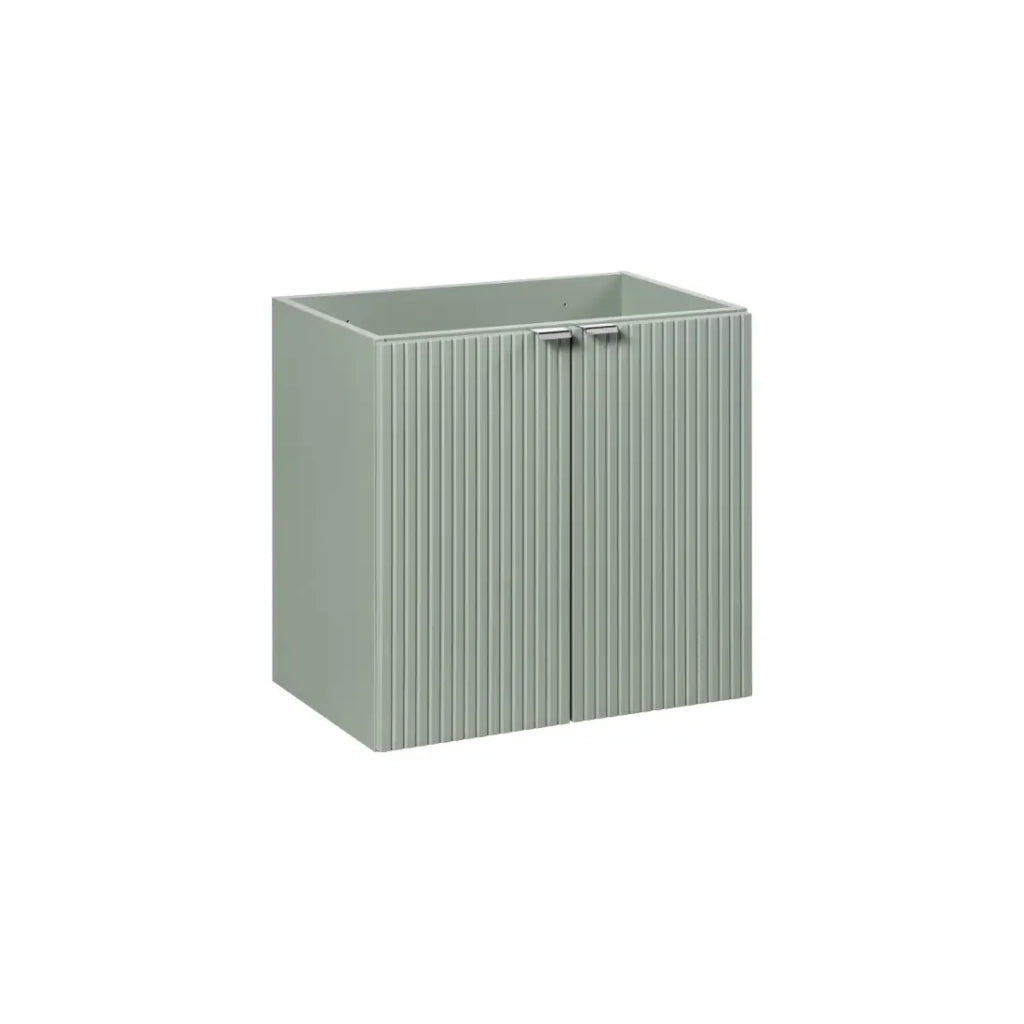 Mobile sottolavabo ELVINA – 60 cm – 2 cassetti – Colore verde salvia pastello – Mobile sospeso
