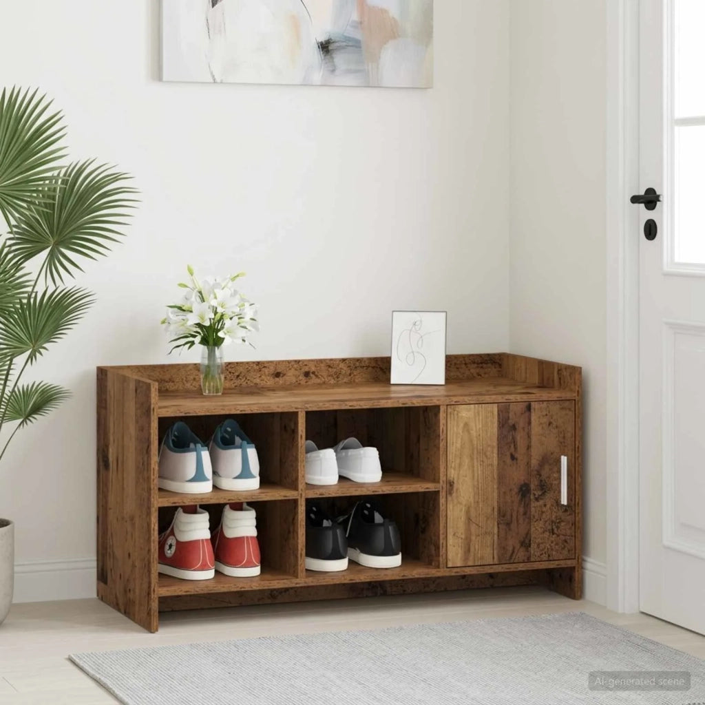 Mobile per scarpe con porta Legno antico 100 x 39,5 x 51 cm 8011361