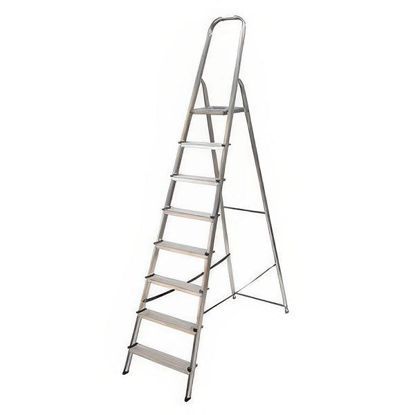 Scala Domestica in Alluminio Easy-Dom a 8 Gradini con Pedana in Acciaio Verniciato