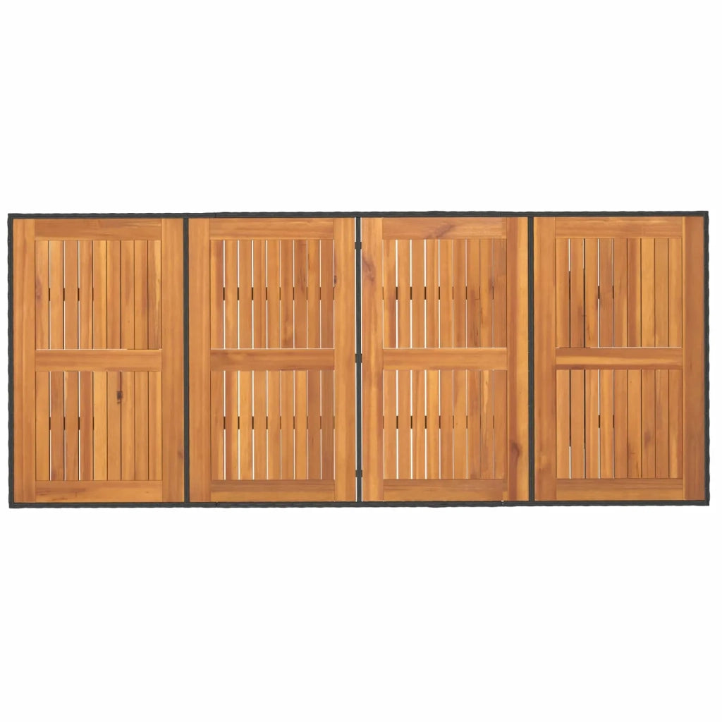 Set da Pranzo per Giardino con cuscino 9 pcs Nero polyrattan 3261624