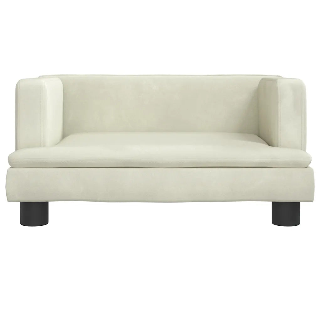 Divano per Bambini-Sofa-Divanetto Crema 60x40x30 cm in Velluto