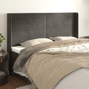 Testiera ad Orecchio-Testata con Orecchie GrigioScuro 163x16x118/128cm in Velluto 113513