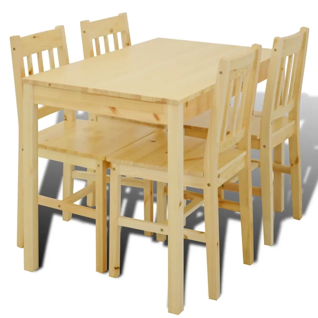 Tavolo con 4 sedie in Legno Naturale CFW6687896
