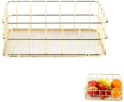 Organizzatore multifunzionale in metallo dorato - 30 x 20 x 15 cm - Accessori per la casa - Stile e risparmio di spazio - Resistente agli urti e duraturo - Scatola di conservazione