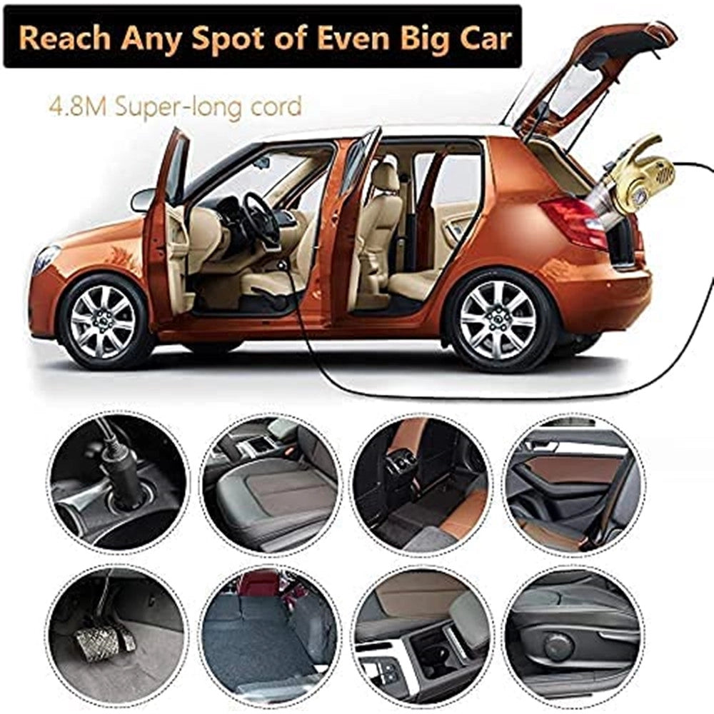 Trade Shop - Aspirapolvere Portatile 4in1 Multifunzione Per Auto Con Pompa Gonfiabile Compressore D'aria -