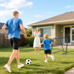 Rete di Rimbalzo da Calcio 78x84x65-78 cm con Angolazione Regolabile in Metallo Nero