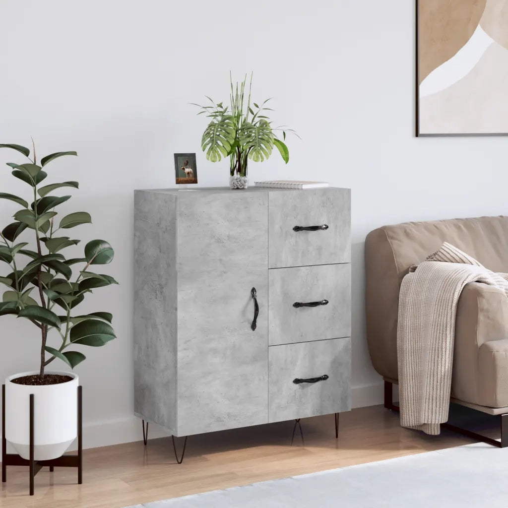 Credenza | Madia | Buffet da pranzo | Armadio da pranzo Grigio Cemento 69,5x34x90 cm in Legno Multistrato
