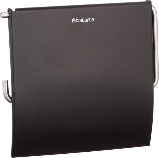 Supporto per carta igienica con coperchio Nero lucido - Toilette elegante e funzionale supporto per carta igienica
