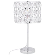 Lampada da tavolo traforata metallo color argento e cristallo 53 cm