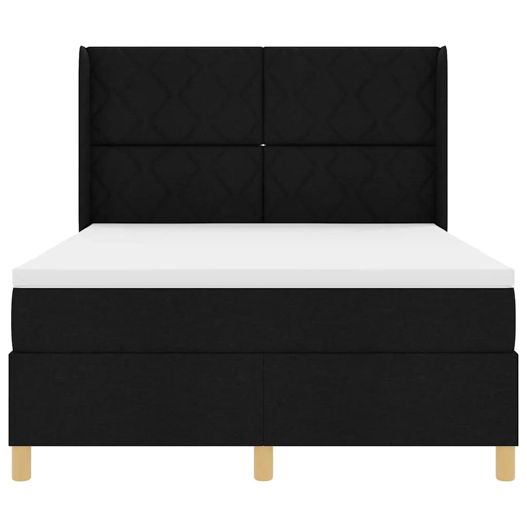 Letto a molle con materasso Nero 140 x 200 cm Tessuto 3343758