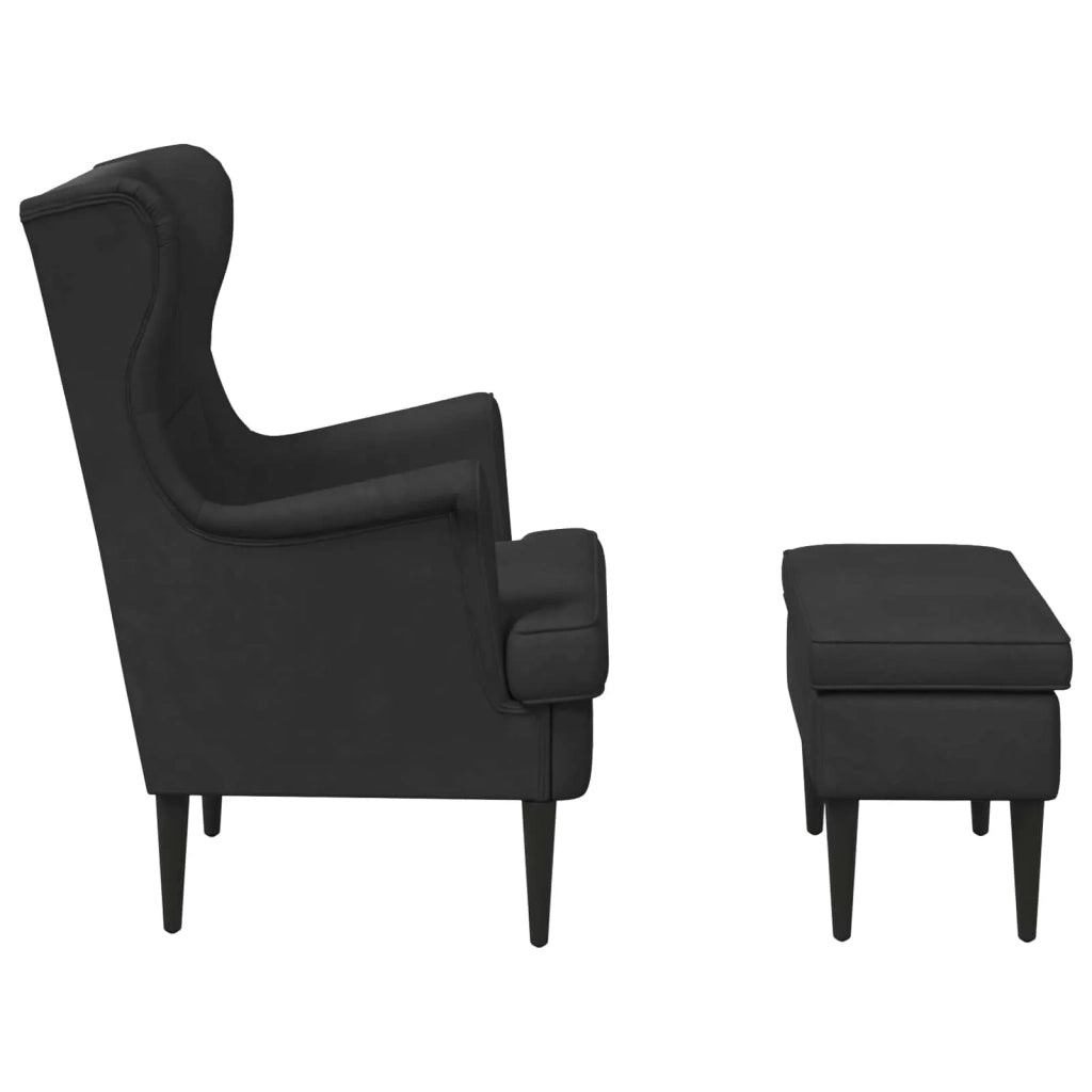 Poltrona con Ottomano 2 pz Nero Velluto 3418819