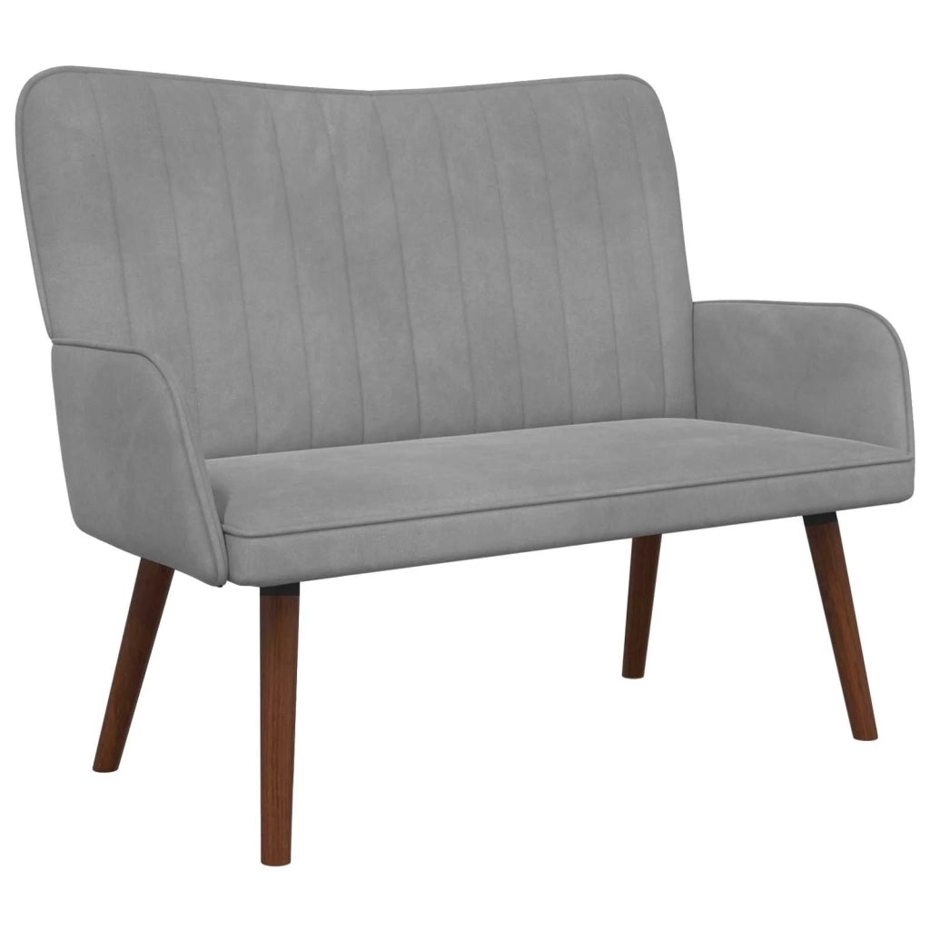 Sofa a Due Posti Grigio chiaro 115 x 61 x 87 cm Velluto