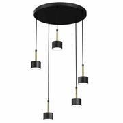 Lampadario sospeso Milagro Arena nero/ottone Ø44 5 luci