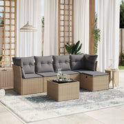 Set Divano da Giardino 6 pz con Cuscini Beige Misto Polyrattan 3263145
