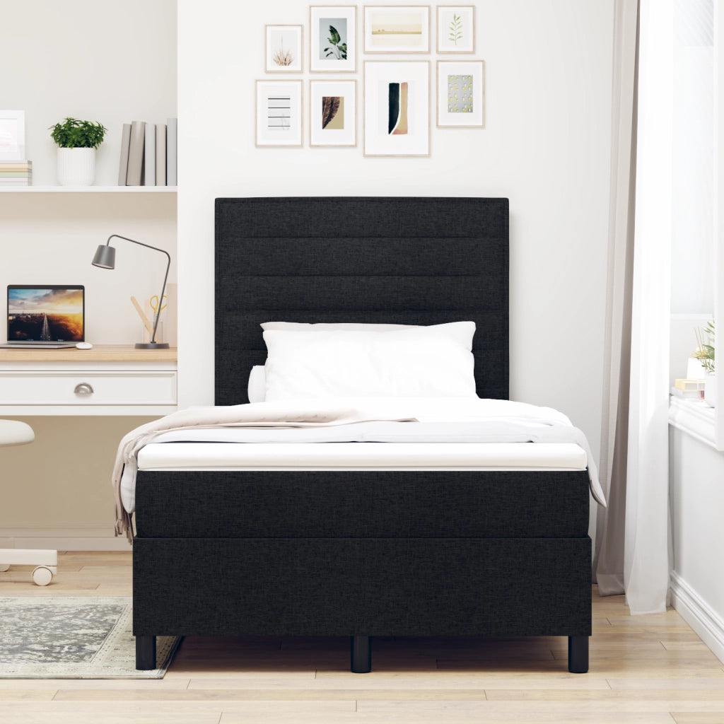 Letto a Molle con Materasso & LED Nero 120x190 cm Tessuto
