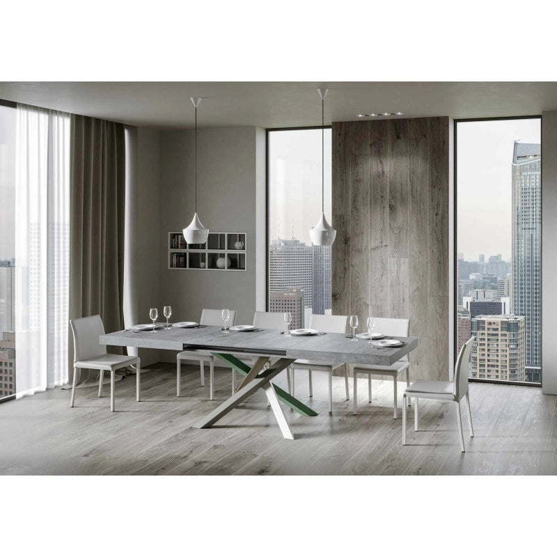 Tavolo allungabile 200/460x90 cm Volantis telaio Multicolore 4/A - Cemento