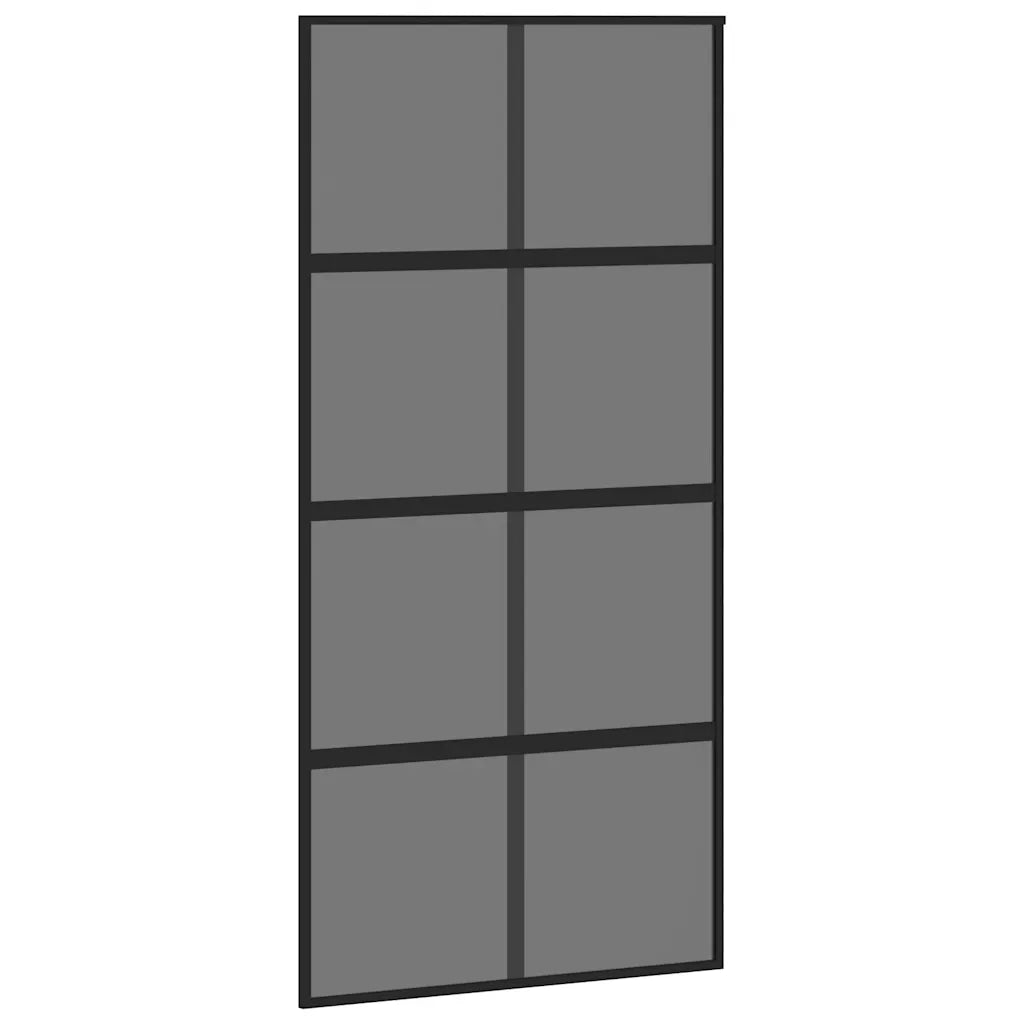 Porta Scorrevole Ferramenta Nera 102,5x205 cm Vetro Temperato