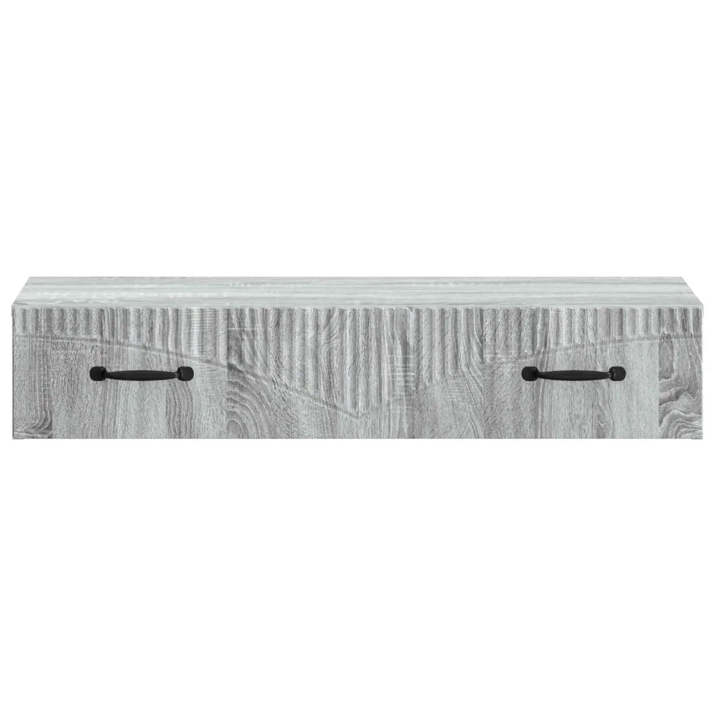 Tavolino da Parete Laterale Grigio Sonoma 87,5 x 34,5 x 17 cm