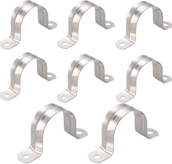 Pijpband Klem in 304 Acciaio Inossidabile - Duraturo e Resistente alla Corrosione - 35 mm - per Fissaggio di Tubi - 8 pezzi