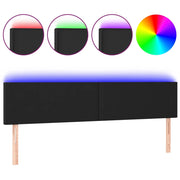 Testiera | Testata a LED Nera 200x5x78/88 cm in Similpelle