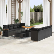 Set Divano da Giardino con cuscino 11 pcs Nero 3363154