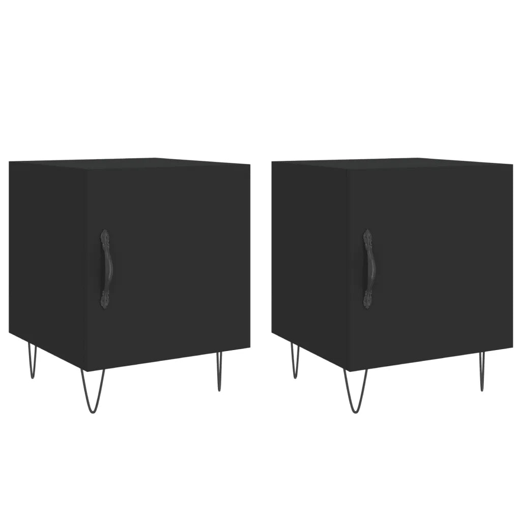 Comodini 2 pz-Set di 2 Tavolino da notte Neri 40x40x50 cm in Legno Multistrato 710168