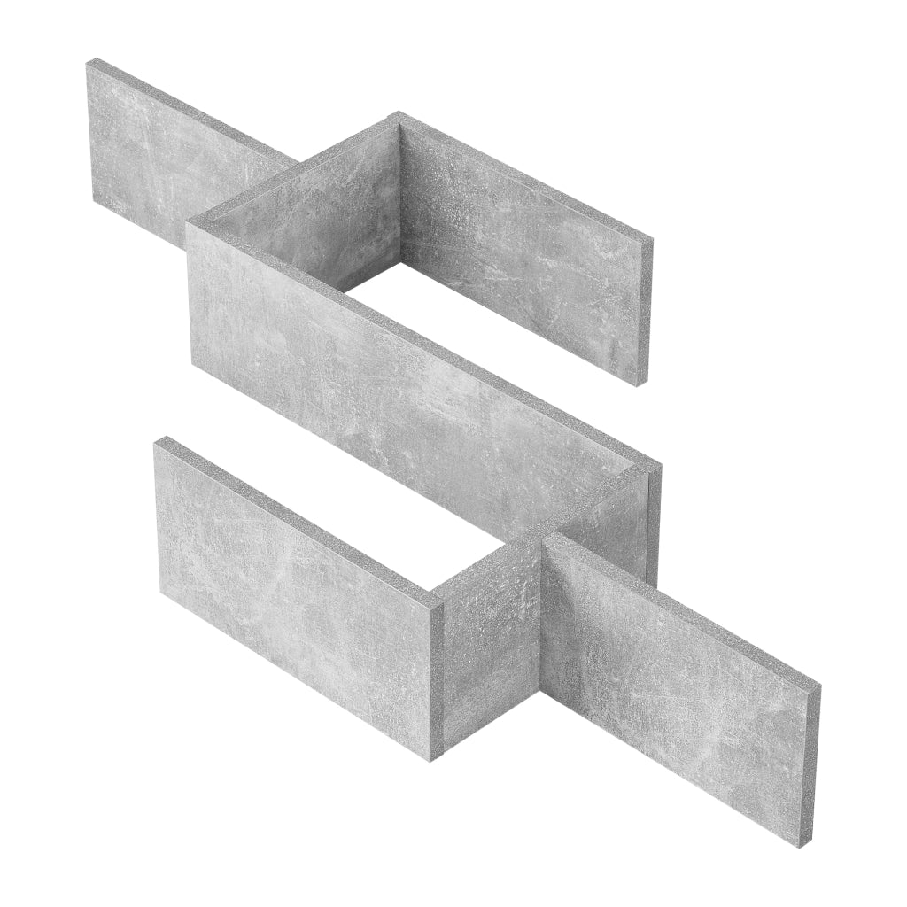 Mensola da Parete / da Muro in Design Moderno 104 x 14,5 x 49,5 cm Scaffale Pensile con 5 Ripiani Portaoggetti Libreria - Effetto Cemento