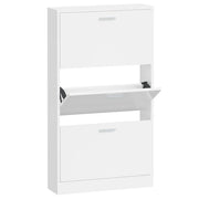 Scarpiera | Mobile per scarpe Bianco Lucido 59x17x108 cm in Legno Multistrato