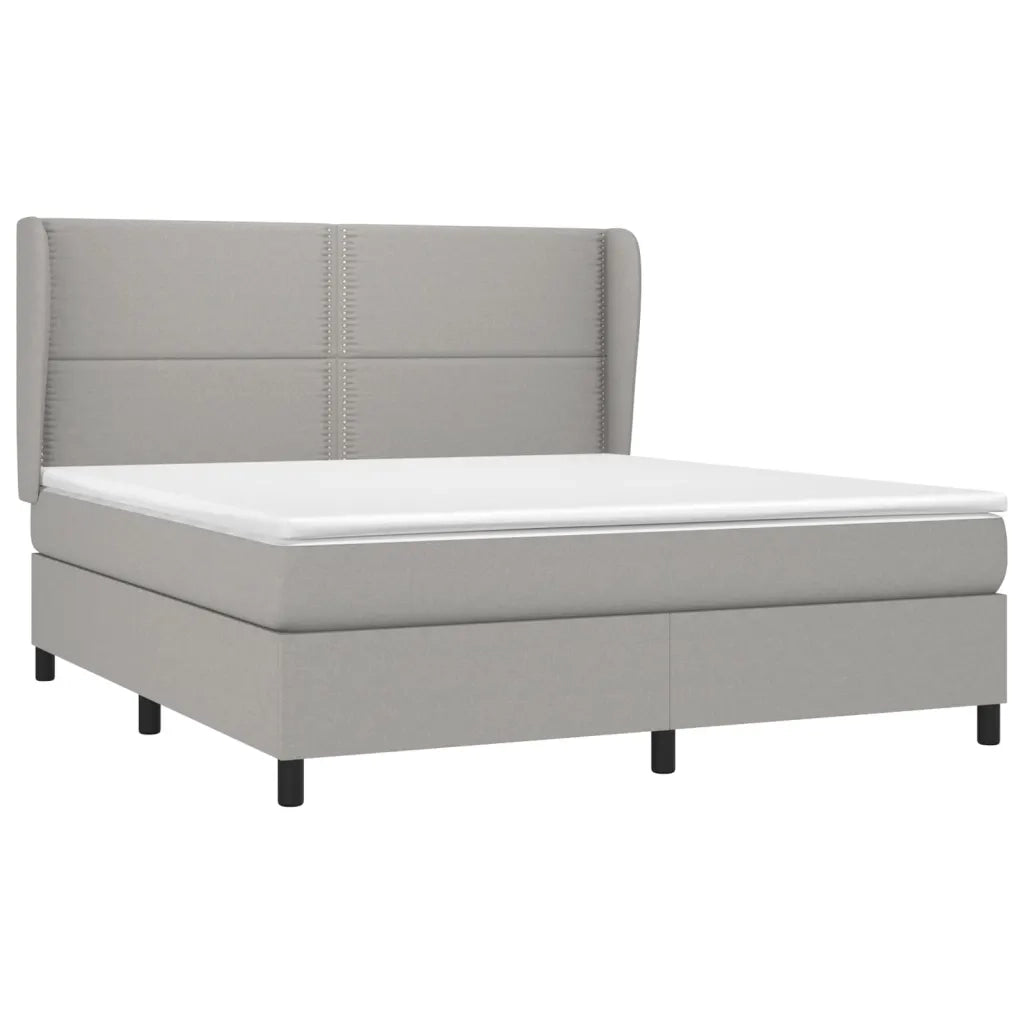 Giroletto a Molle con Materasso Grigio Chiaro180x200 cm Tessuto 3127901