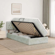 Letto con Contenitore Grigio Chiaro 90 x 190 cm Velluto 3458715