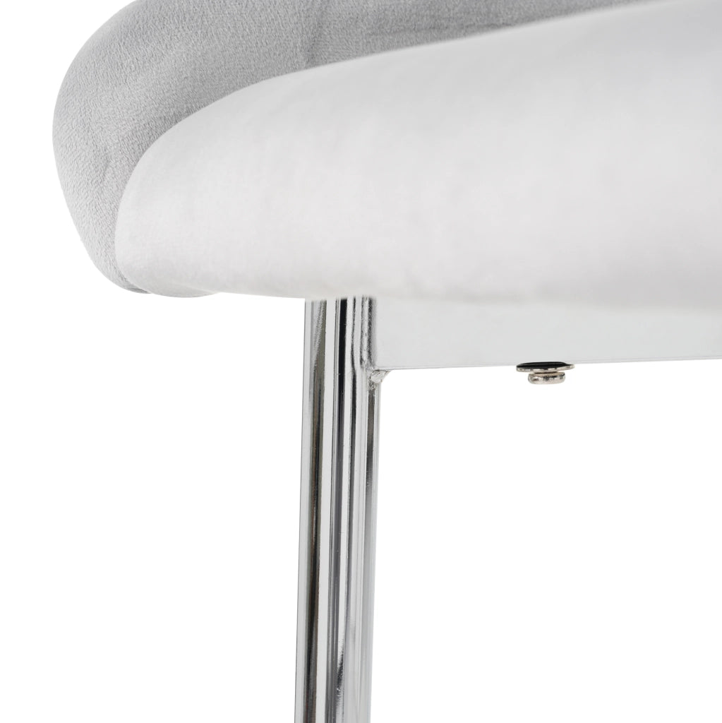 Set di 2 sedie da pranzo in velluto grigio con gambe metalliche