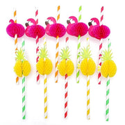 Decorazioni per festa 50 pezzi - Flamingo/Ananas - Compostabile - 19,2 cm - Ecologico - Adatto per bevande fredde - Accessori per festa