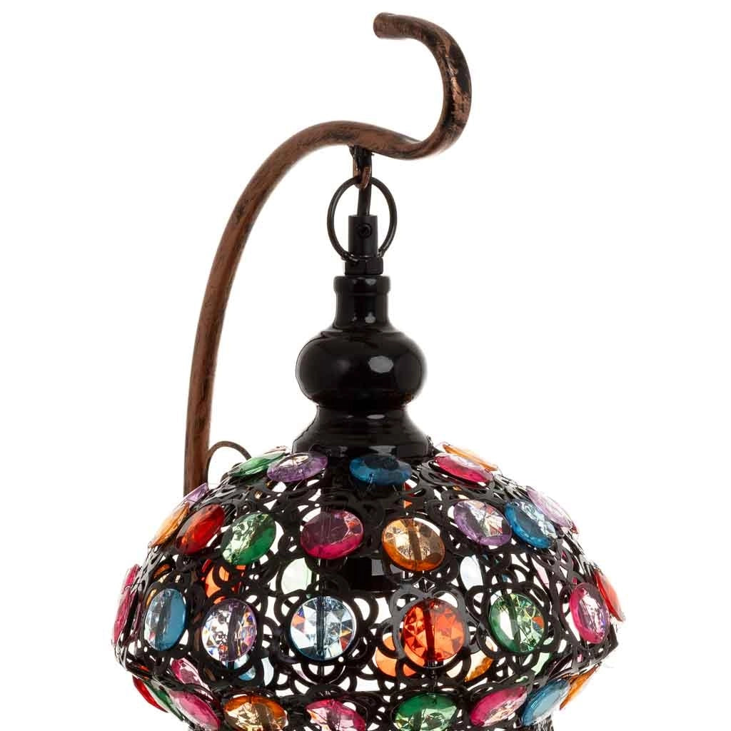 Lampada in metallo con perline in cristallo acrilico 27x22x55h cm