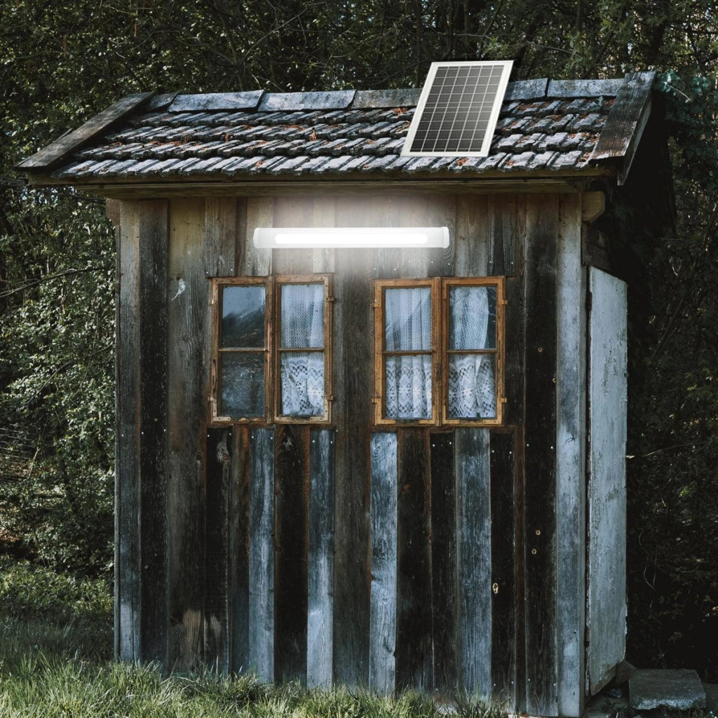 Proiettore led 80W con pannello solare 10W, batteria 6000 mAh e cavo 5m IP65