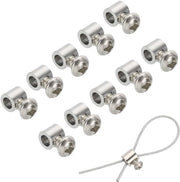 Set di Clip per Cavi di 10 pezzi - Clip per Cavi in Acciaio Inossidabile - Connettori per Cavi in Acciaio - Facile da Installare - Rapida Connettività - Connettori per Cavi