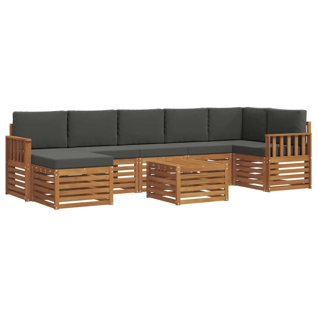Set divano sezionale con cuscino 8 pcs Naturale e Antracite 3375202