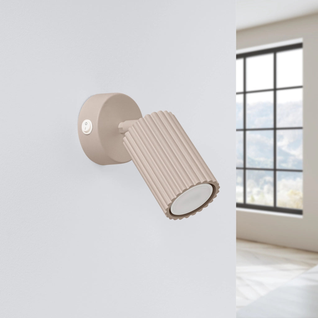 Applique moderna taupe orientabile 1 luce con interruttore GU10
