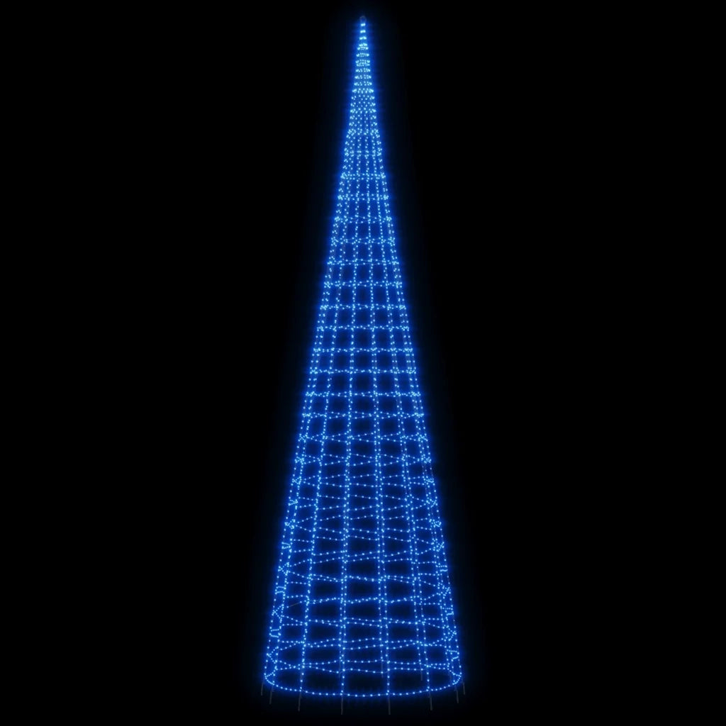 Albero di Natale a LED-Luci decorative natalizie su Pennone 3000 LED Blu 800 cm