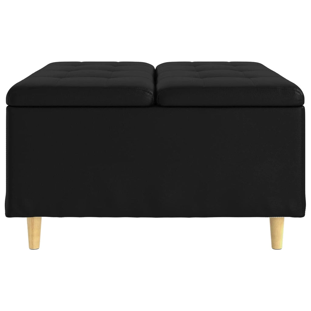 Pouf contenitore Nero 80 x 80 x 45 cm Pelle sintetica 876846