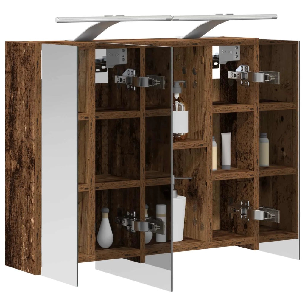 Mobiletto per specchio da bagno Legno vecchio 60 x 14,5 x 50 cm 889085