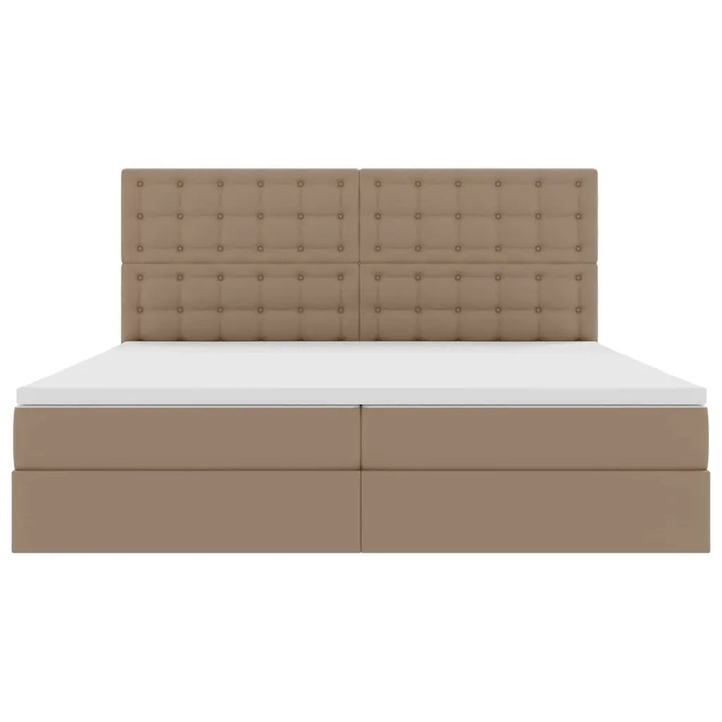 Letto con contenitore e LED con led Cappuccino 200 x 200 cm 3372320