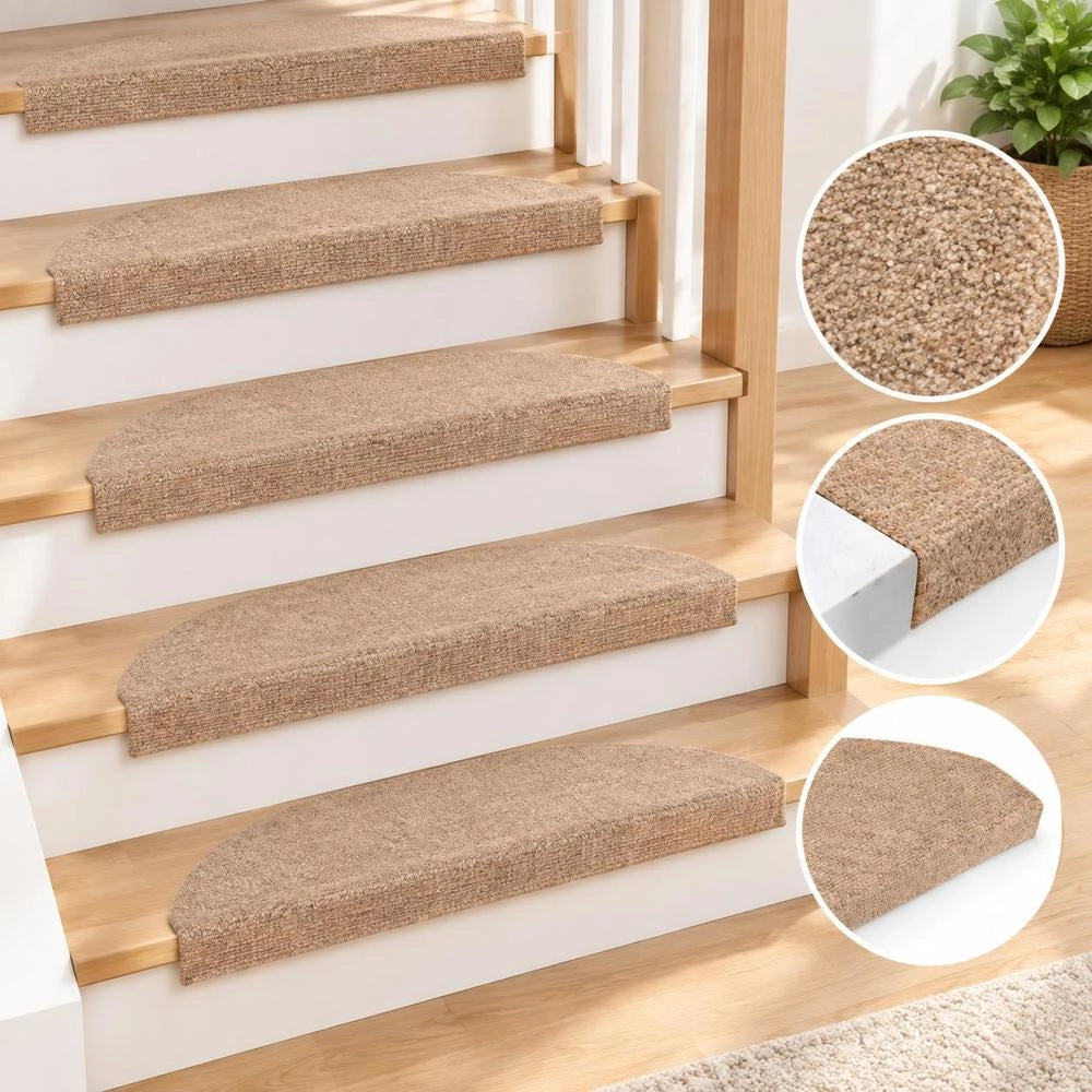 Self-adhesive Stair Treads, 15 Pieces, 65x22.5x3.5 Cm, Beige