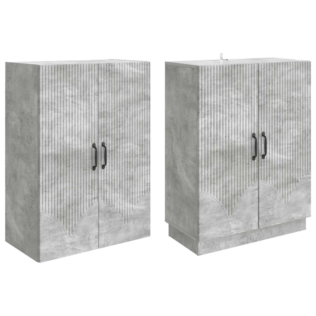 Set di armadi 2 pcs Grigio Cemento Legno ingegnerizzato
